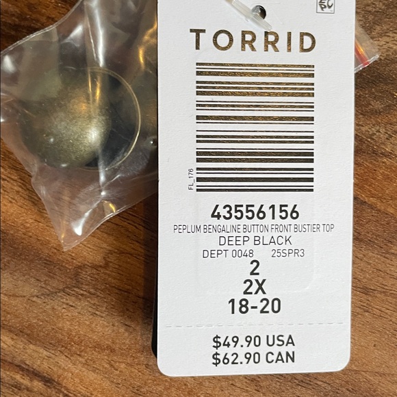 NWT Torrid sleeveless peplum bustier top size 2 2x 18 20 - Picture 3 of 8